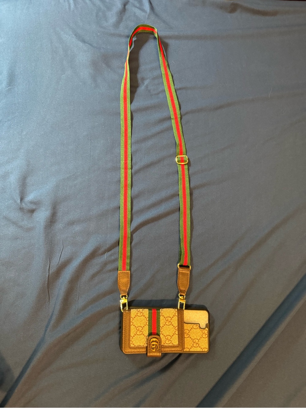 Designer-Inspired Brown Monogram Crossbody Phone Case with built in Wallet.